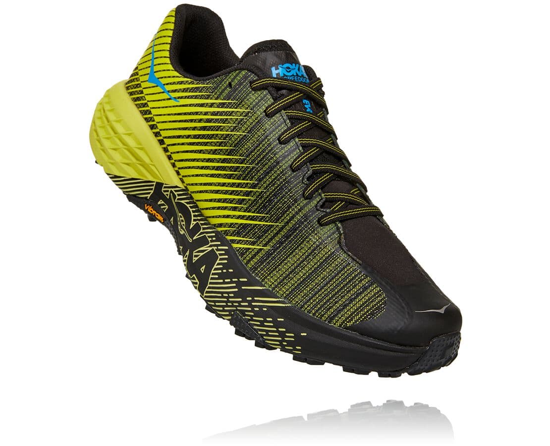 Hoka One One Evo Speedgoat Philippines - Mens Trail Running Shoes - Citrus / Black | ZD1529364